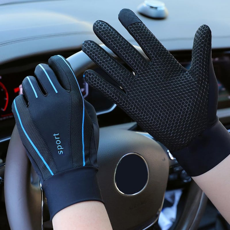 ITODA Summer Driving Gloves Men Women Anti-UV Protection Sunscreen Touchscreen Cooling Mesh Breathable Gloves Cycling Riding Full Palm Sport Non-Slip Grip Motorcycle Golf Mittens - Image 4